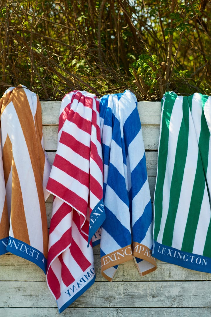 Stripe Cotton Terry ビーチタオル 100x180 cm, Blue-white-green Lexington | レキシントン