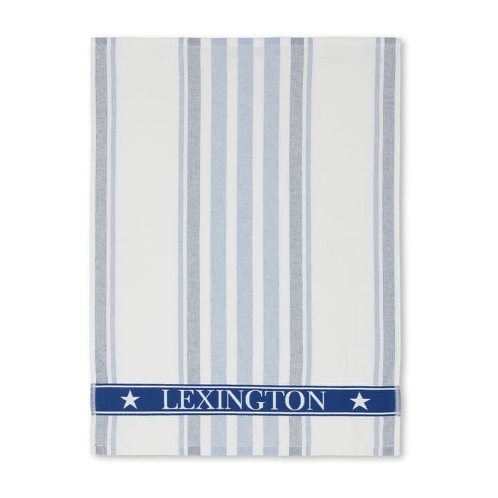 Stripe Cotton Terry キッチンタオル 50x70 cm, White-blue Lexington | レキシントン