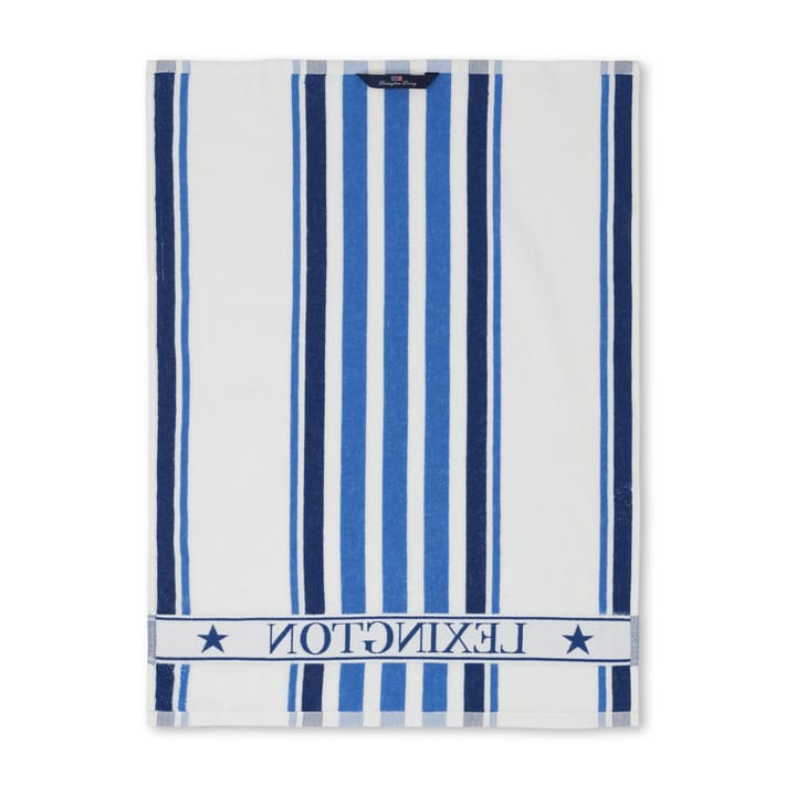 Stripe Cotton Terry キッチンタオル 50x70 cm, White-blue Lexington | レキシントン
