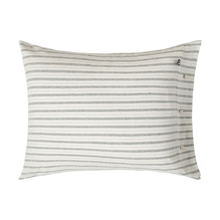 Stripe コットンフランネル 枕カバー - White-green-beige, 50x60 cm - Lexington | レキシントン