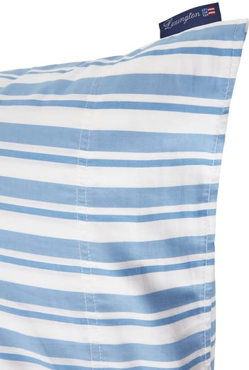 Striped コットンポプリン ピローケース 50x60 cm - White-Blue - Lexington | レキシントン