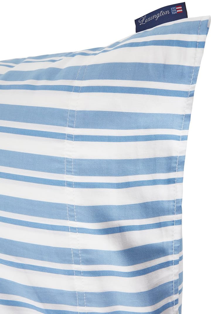 Striped コットンポプリン ピローケース 50x60 cm, White-Blue Lexington | レキシントン