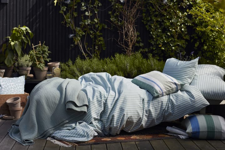 Striped cotton Poplin デュベカバー 150x210 cm, Green Lexington | レキシントン