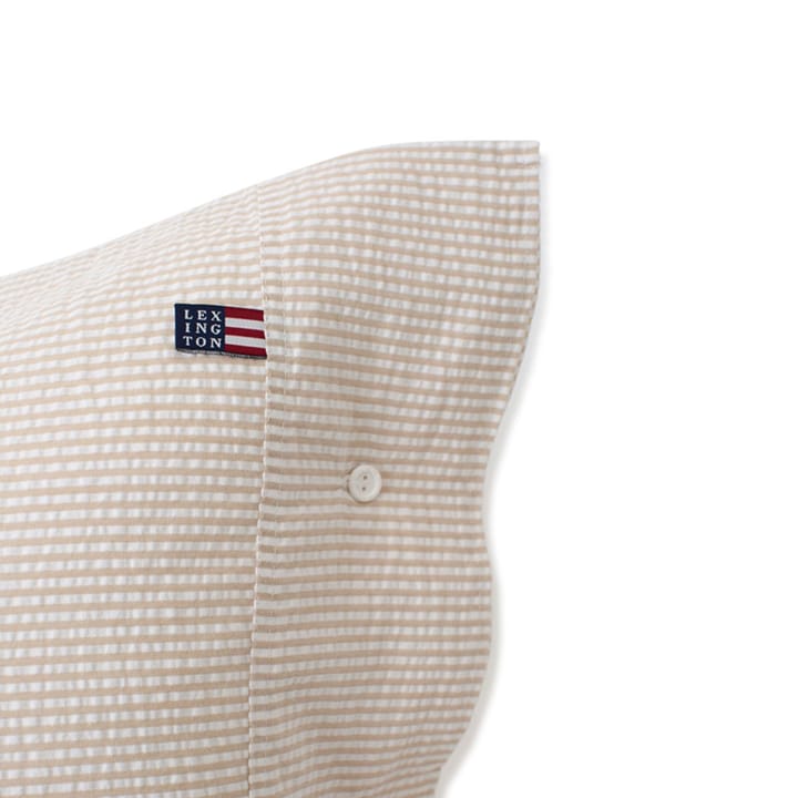 Striped Cotton Seersucker 枕ケース 65x65 cm, beige-white Lexington | レキシントン