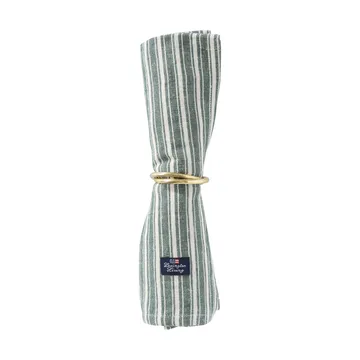Striped linen napkins - Green-light beige, 50x50 cm - Lexington | レキシントン