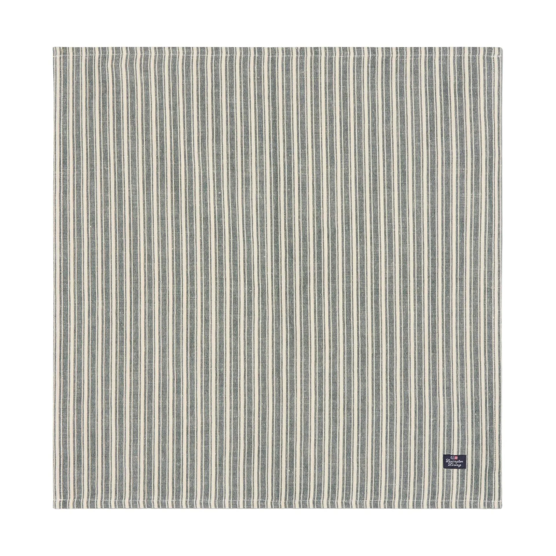 Striped linen napkins, Green-light beige, 50x50 cm Lexington | レキシントン