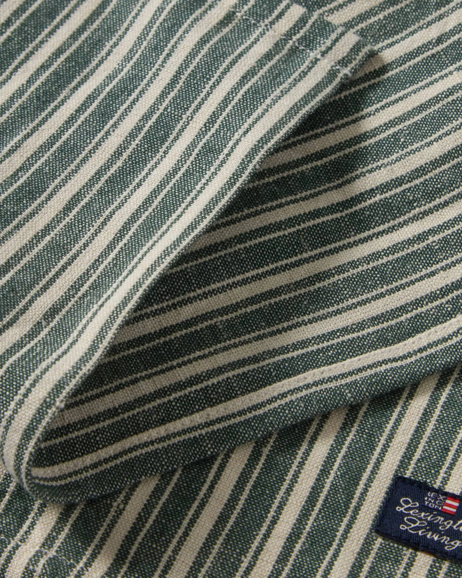 Striped linen napkins, Green-light beige, 50x50 cm Lexington | レキシントン
