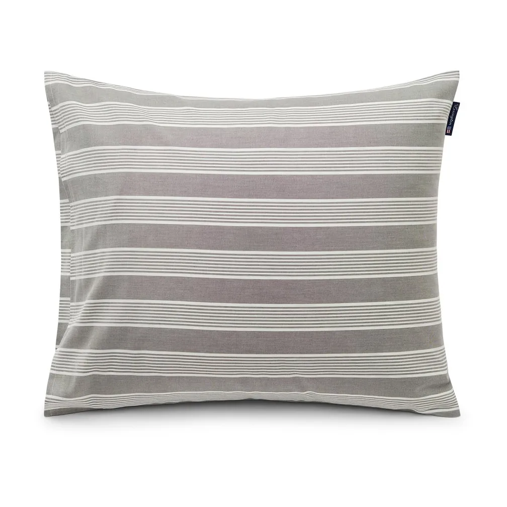 Striped Lyocell Cotton ピローケース 50x60 cm, Grey-white Lexington | レキシントン