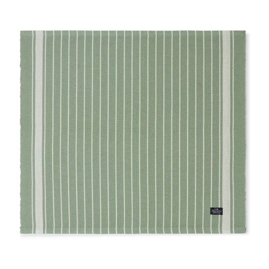 Striped オーガニックコットン Rips ランチョンマット 50x250 cm, Green-white Lexington | レキシントン