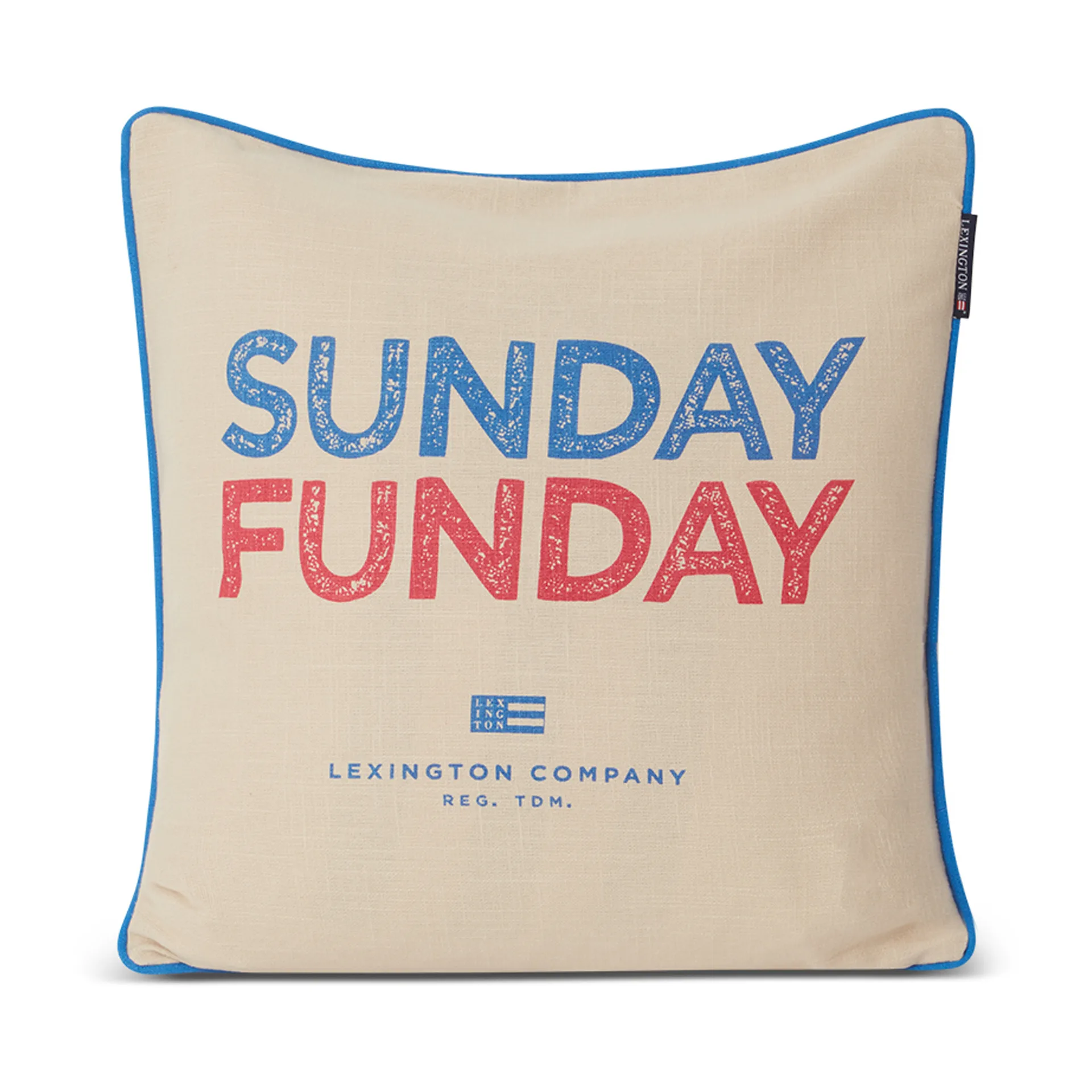 Sunday Funday プリントクッションカバー 50x50 cm, Beige-blue-pink Lexington | レキシントン