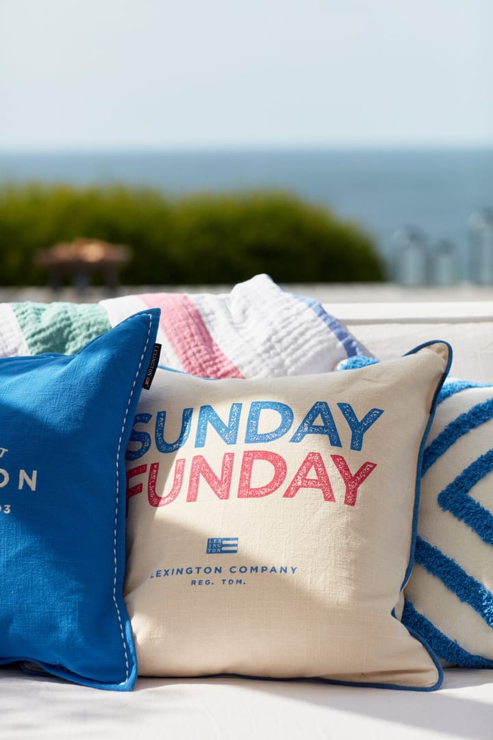 Sunday Funday プリントクッションカバー 50x50 cm, Beige-blue-pink Lexington | レキシントン