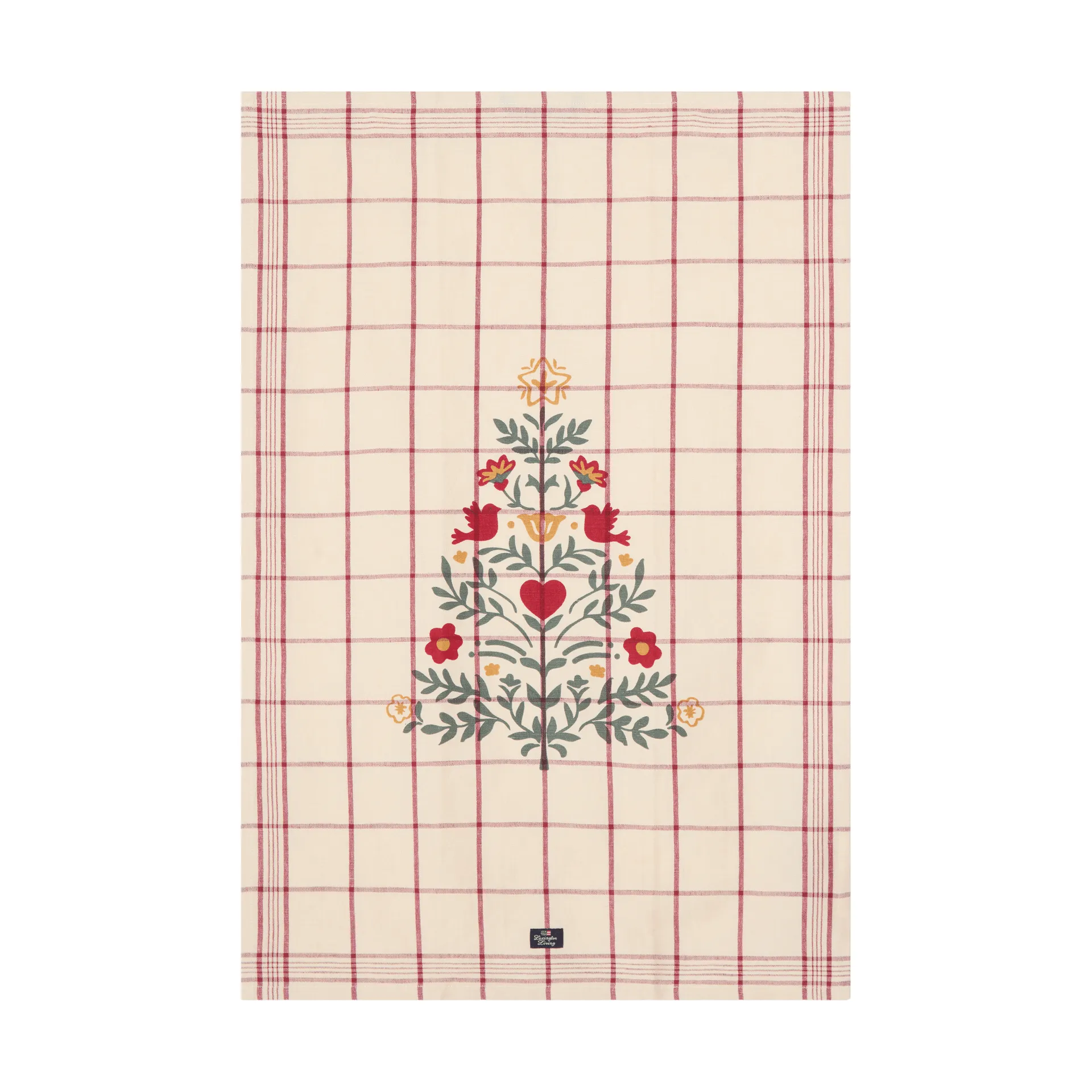 Tree リネン/コットン キッチンタオル, White-red-green, 50x70 cm Lexington | レキシントン