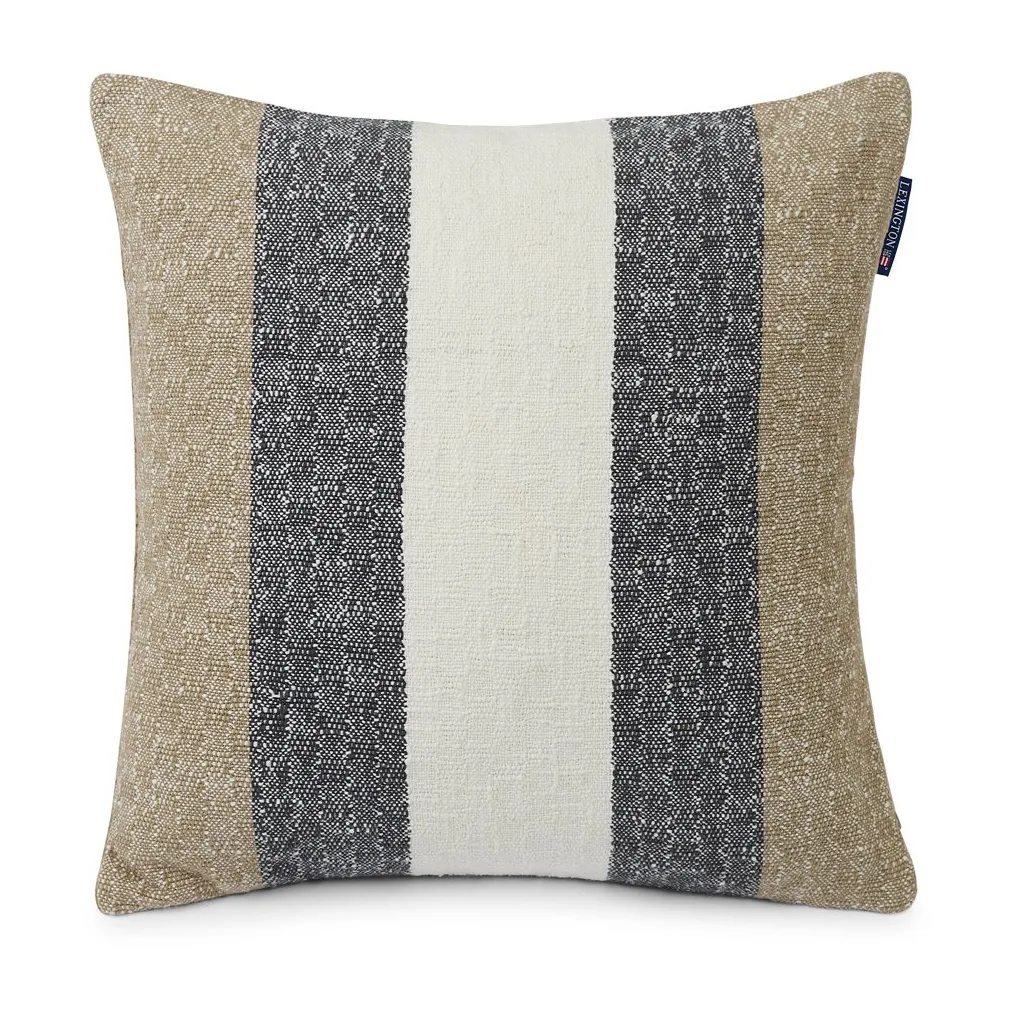 Vertical ストライプ コットン クッションカバー 50x50 cm, Beige-Grey Lexington | レキシントン