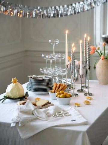 White ジャガードコットン テーブルクロス 150x250 cm - White - Lexington | レキシントン