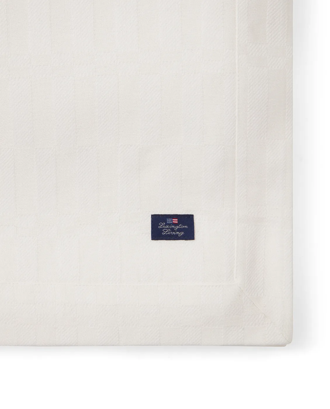 White ジャガードコットン テーブルクロス 150x350 cm, White Lexington | レキシントン