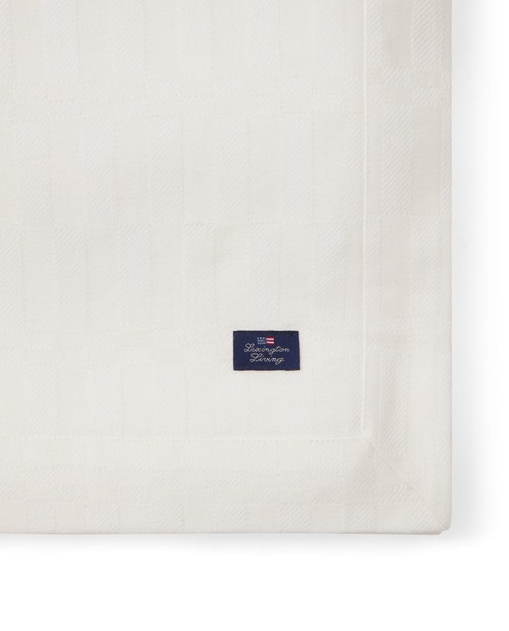 White ジャガードコットン テーブルクロス 150x350 cm, White Lexington | ��レキシントン