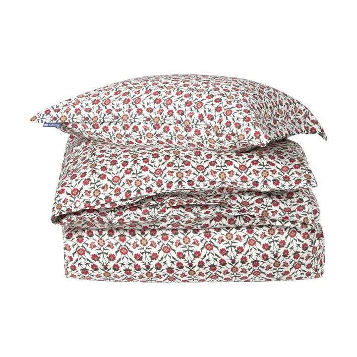 花柄 コットンサテン 寝具セット - White-red-green-beige, 2 pcs 50x60 cm/1 pc 220x220 cm - Lexington | レキシントン