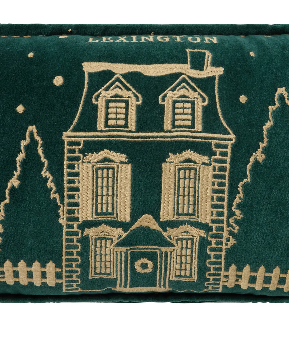 Winter House オーガニックベルベットクッション 30x50 cm, Green-Light Beige Lexington | レキシントン