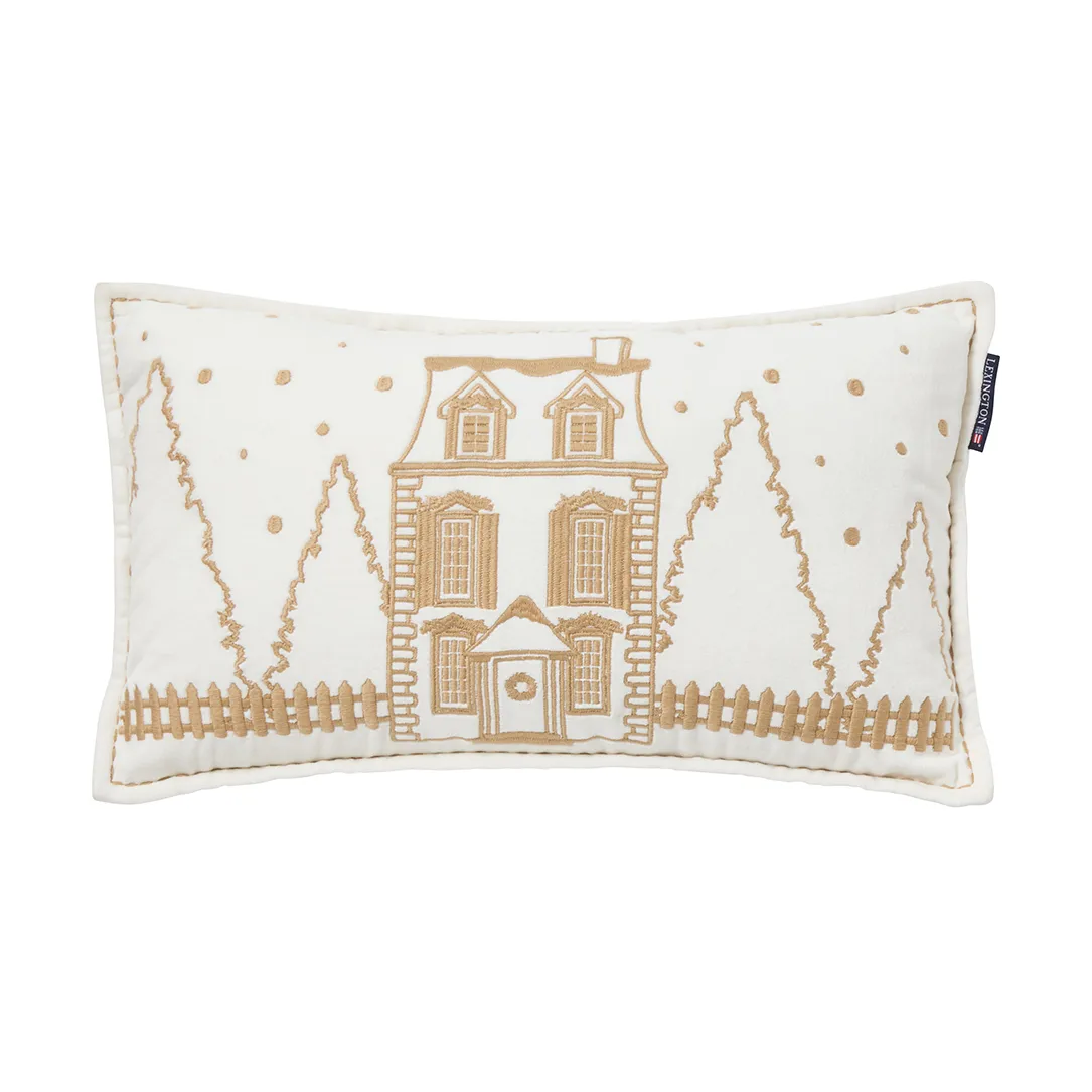 Winter House オーガニックベルベットクッション 30x50 cm, White-Light beige Lexington | レキシントン