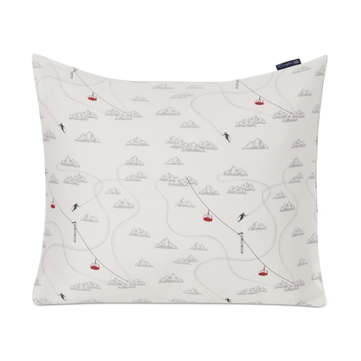 Winter Printed コットン サテン ピローケース 50x60 cm, White-grey-red Lexington | レキシントン