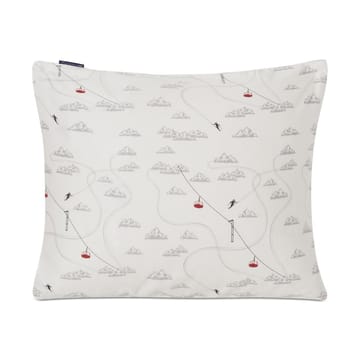 Winter Printed コットン サテン ピローケース 50x60 cm - White-grey-red - Lexington | レキシントン