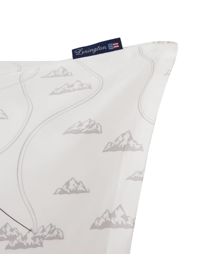 Winter Printed コットン サテン ピローケース 50x60 cm, White-grey-red Lexington | レキシントン