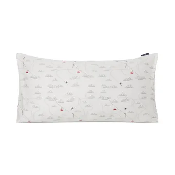 Winter Printed コットン サテン ピローケース 50x90 cm - White-grey-red - Lexington | レキシントン
