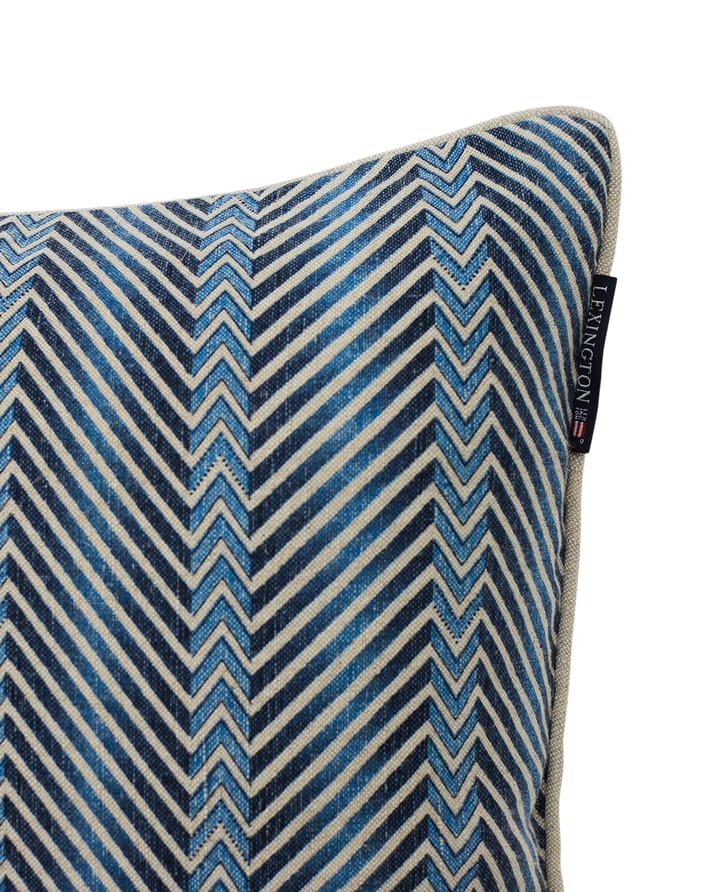 Zig Zag Printed クッ��ションカバー 50x50 cm, Blue-beige Lexington | レキシントン