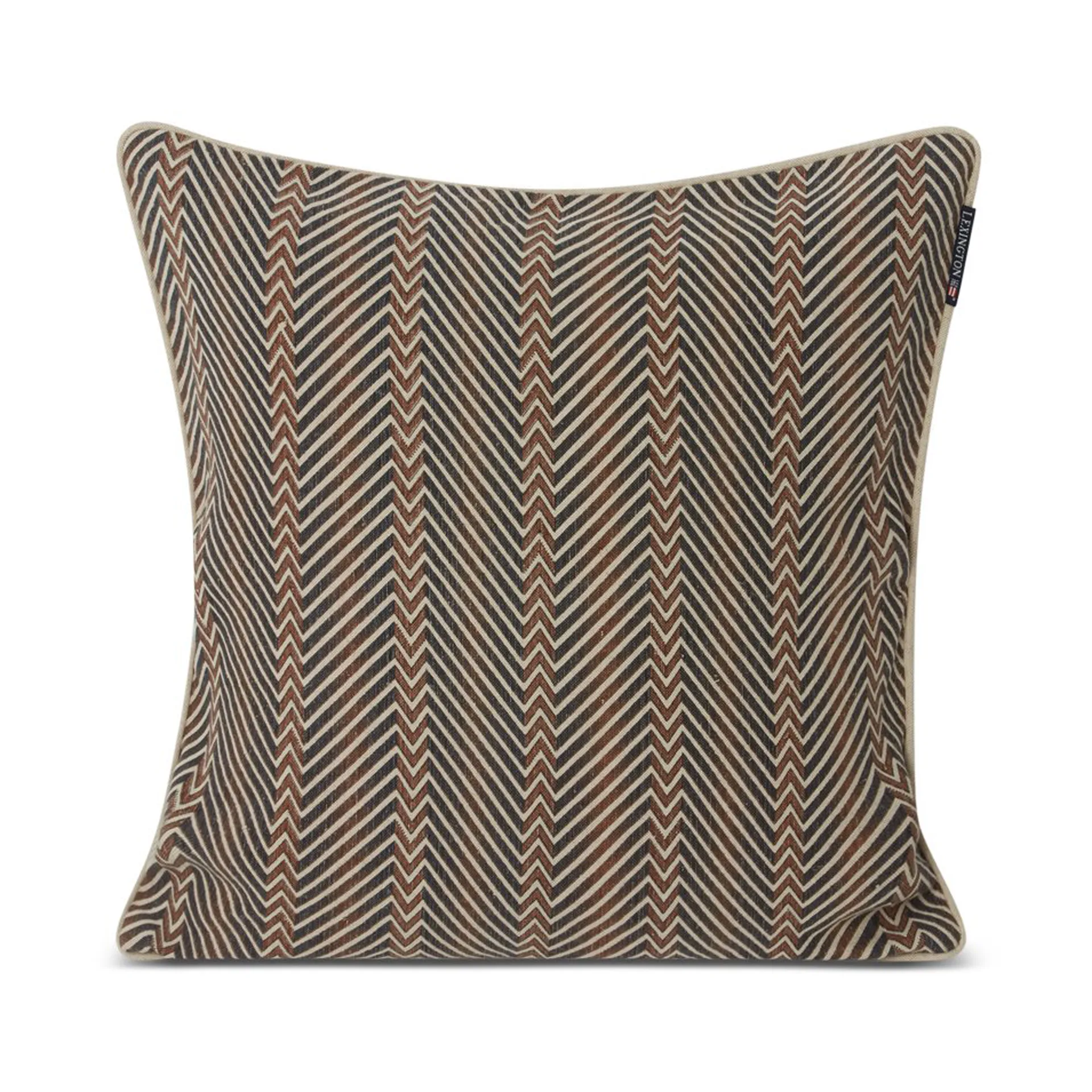 Zig Zag Printed クッションカバー 50x50 cm, Brown-beige Lexington | レキシントン