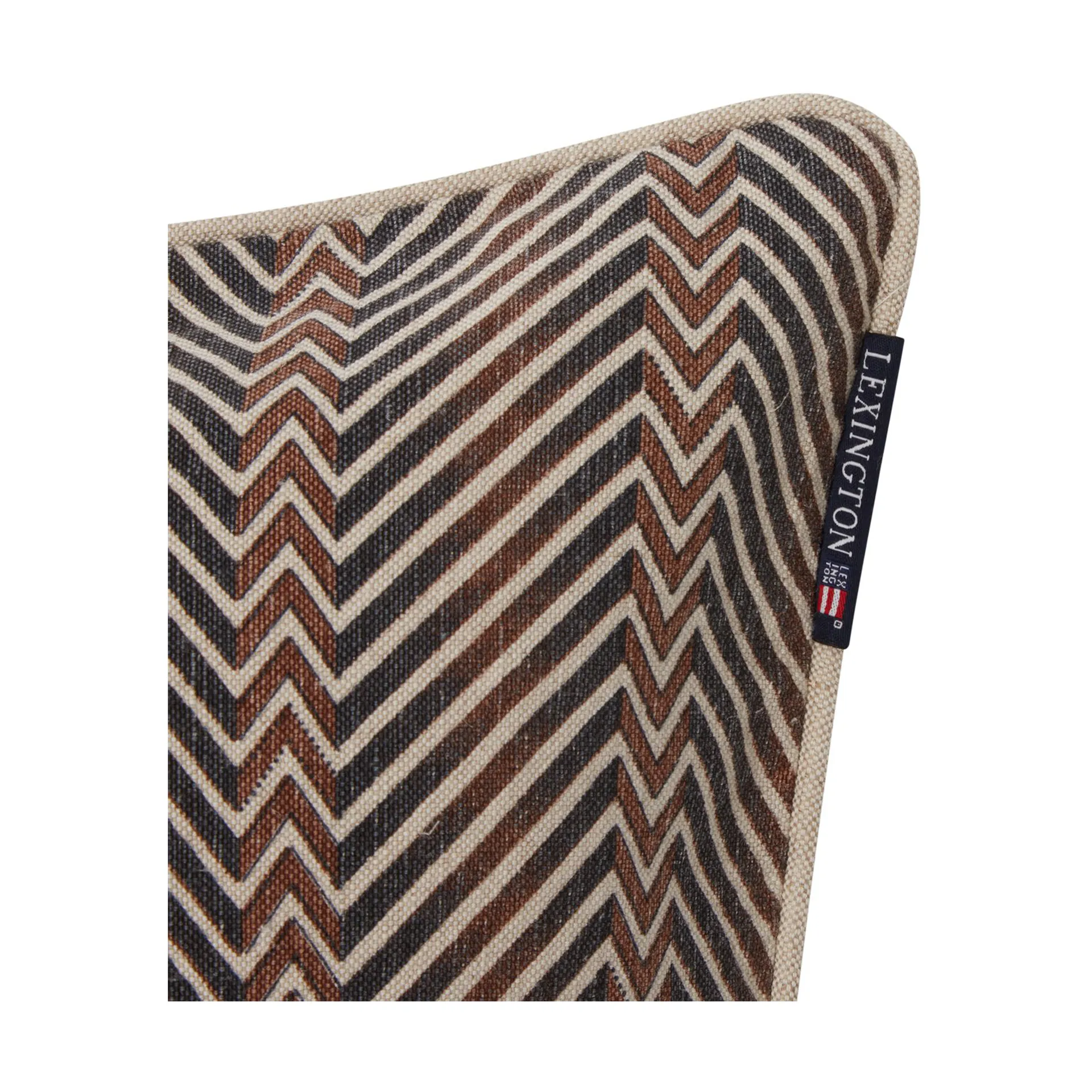 Zig Zag Printed クッションカバー 50x50 cm, Brown-beige Lexington | レキシントン