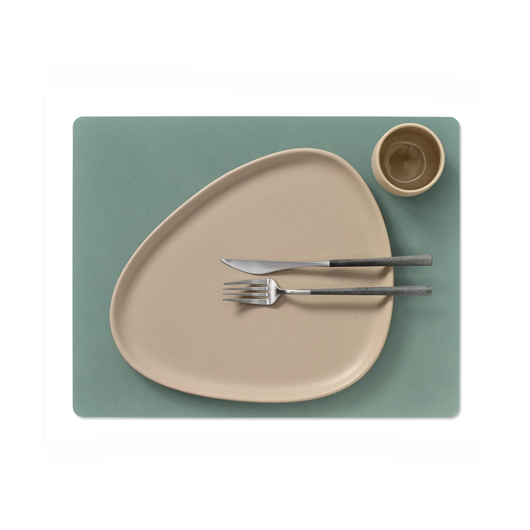 Cloud-Nupo ランチョンマット ダブルサイド スクウェア, anthracite-pastel green LIND DNA | リンド ディーエヌエー