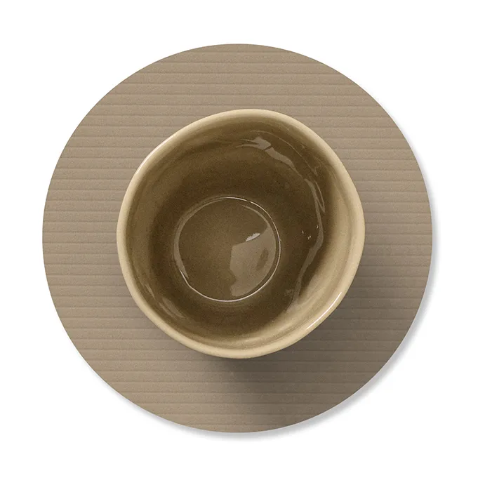 Corduroy コースター, Clay brown, circle LIND DNA | リンド ディーエヌエー