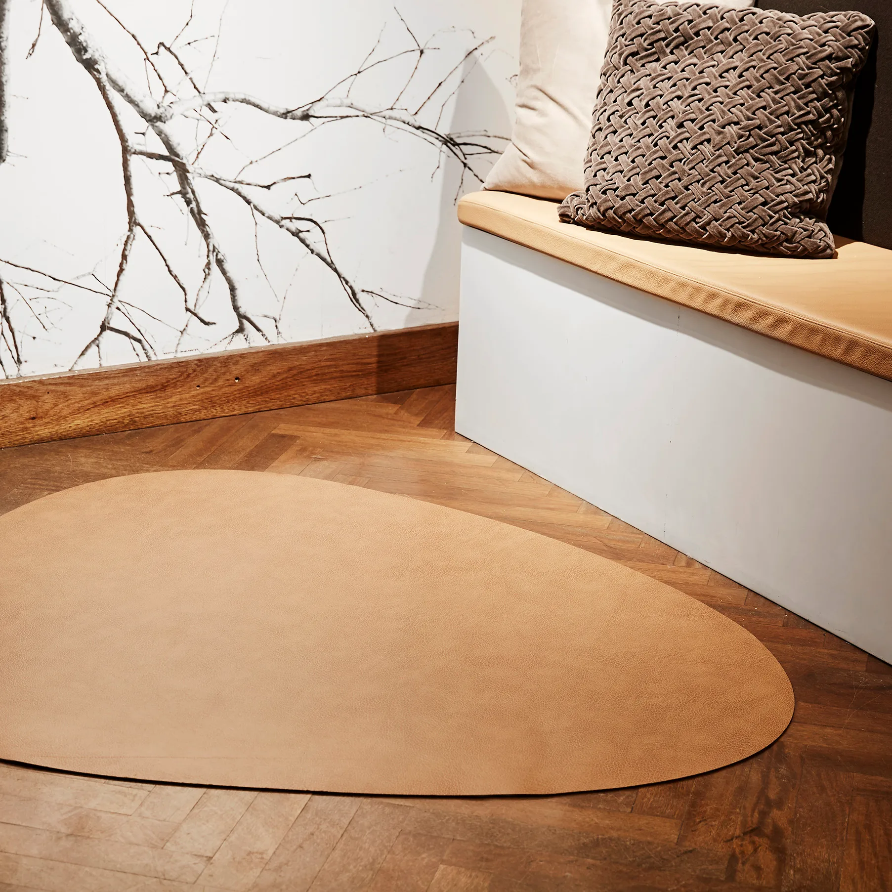 Curve Bウールレザーラグ  XXL, nature LIND DNA | リンド ディーエヌエー