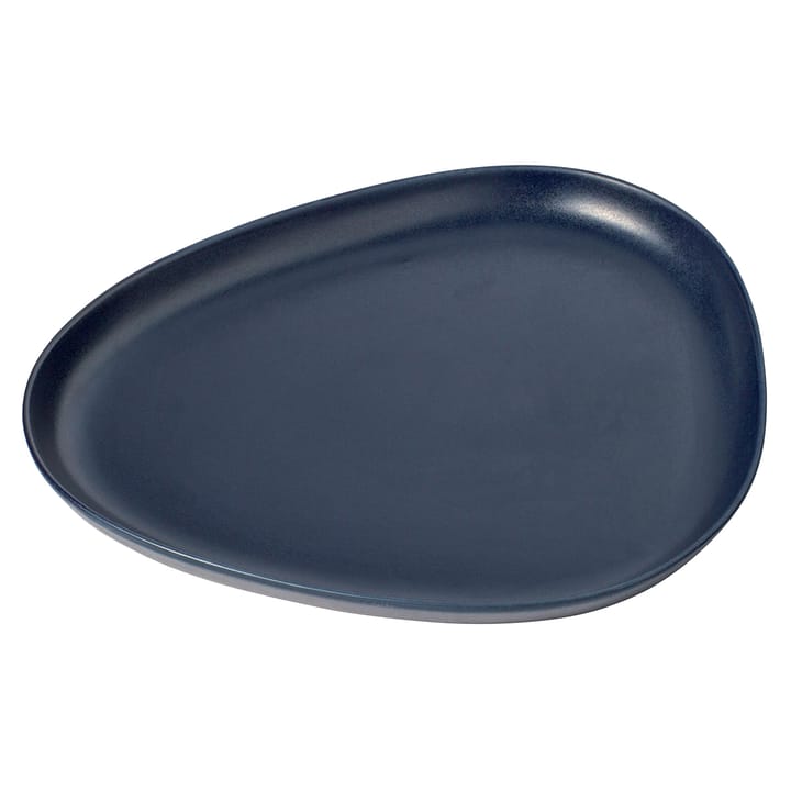 Curve Stoneware サービングソーサー 30x35 cm - navy blue - LIND DNA | リンド ディーエヌエー