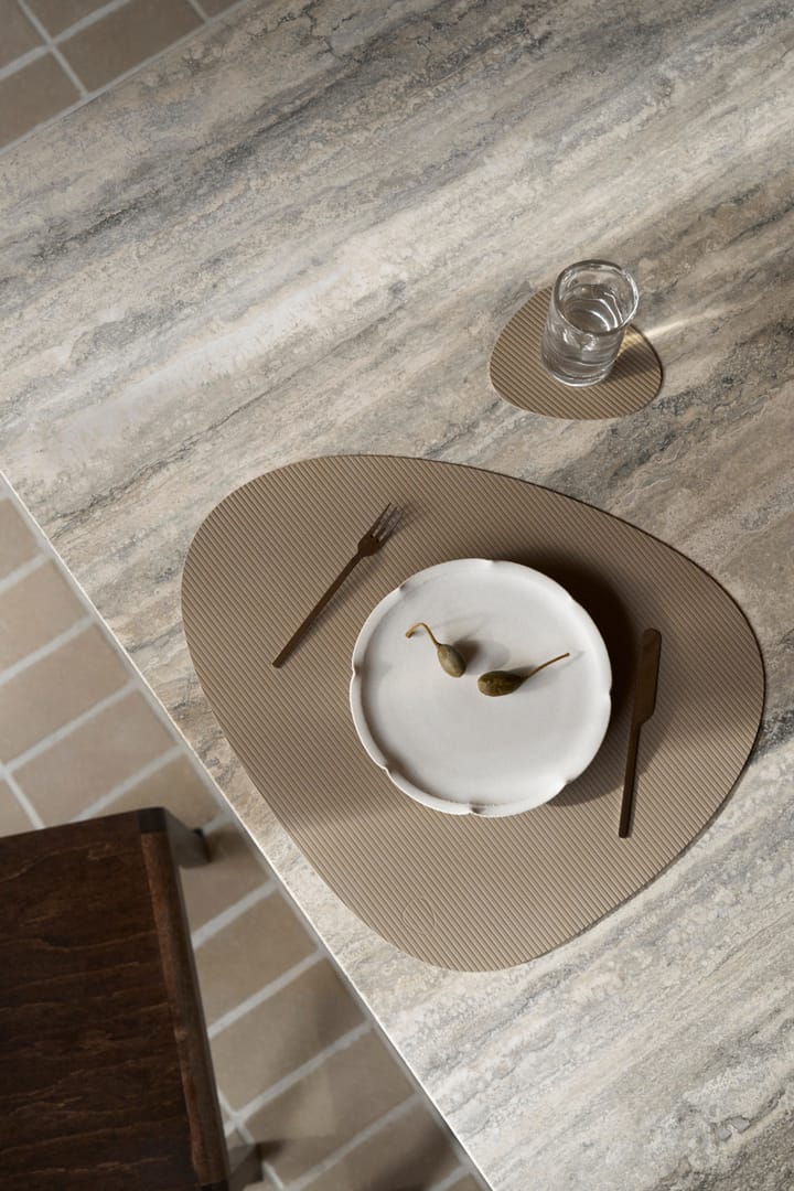 コーデュロイ ランチョンマット カーブ L, Clay Brown LIND DNA | リンド ディーエヌエー