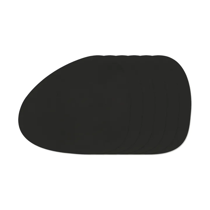 Nupo Curve プレースマット セット - Black Ink, 6-pack - LIND DNA | リンド ディーエヌエー