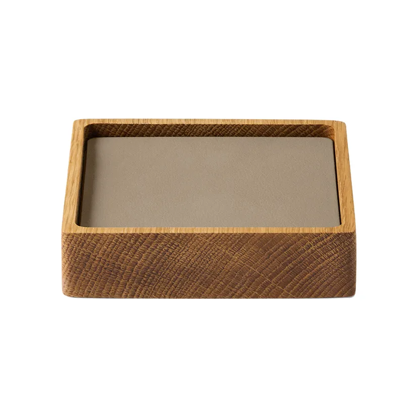 Wood Box コースターセット, Nature-oak, square, S, Nupo clay brown, 9 pieces LIND DNA | リンド ディーエヌエー