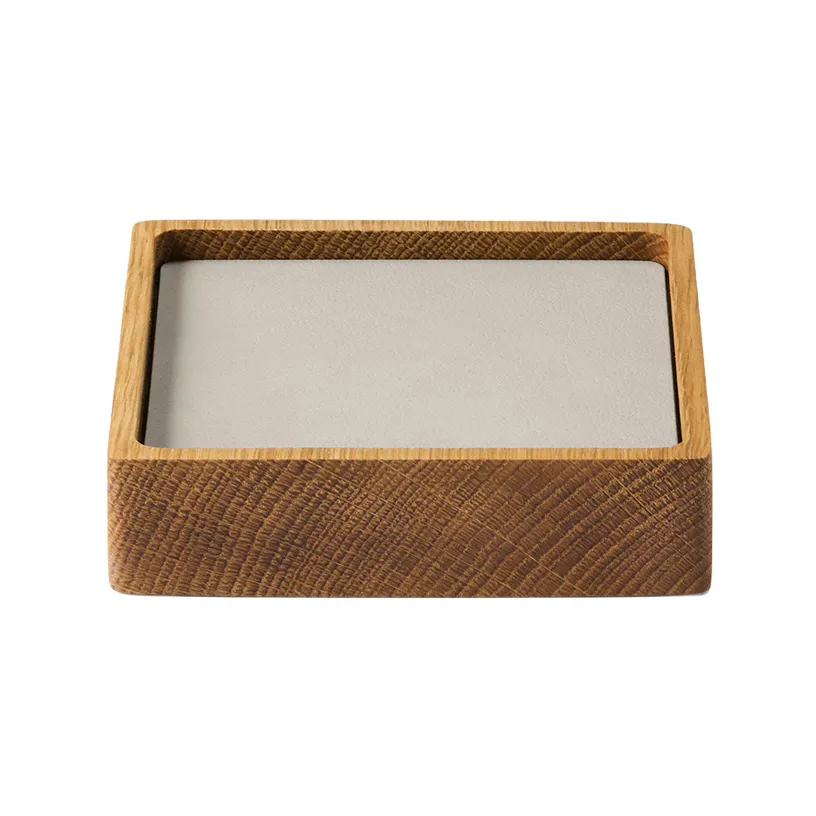 Wood Box コースターセット, Nature-oak, square, S, Nupo oyster white, 9 pieces LIND DNA | リンド ディーエヌエー