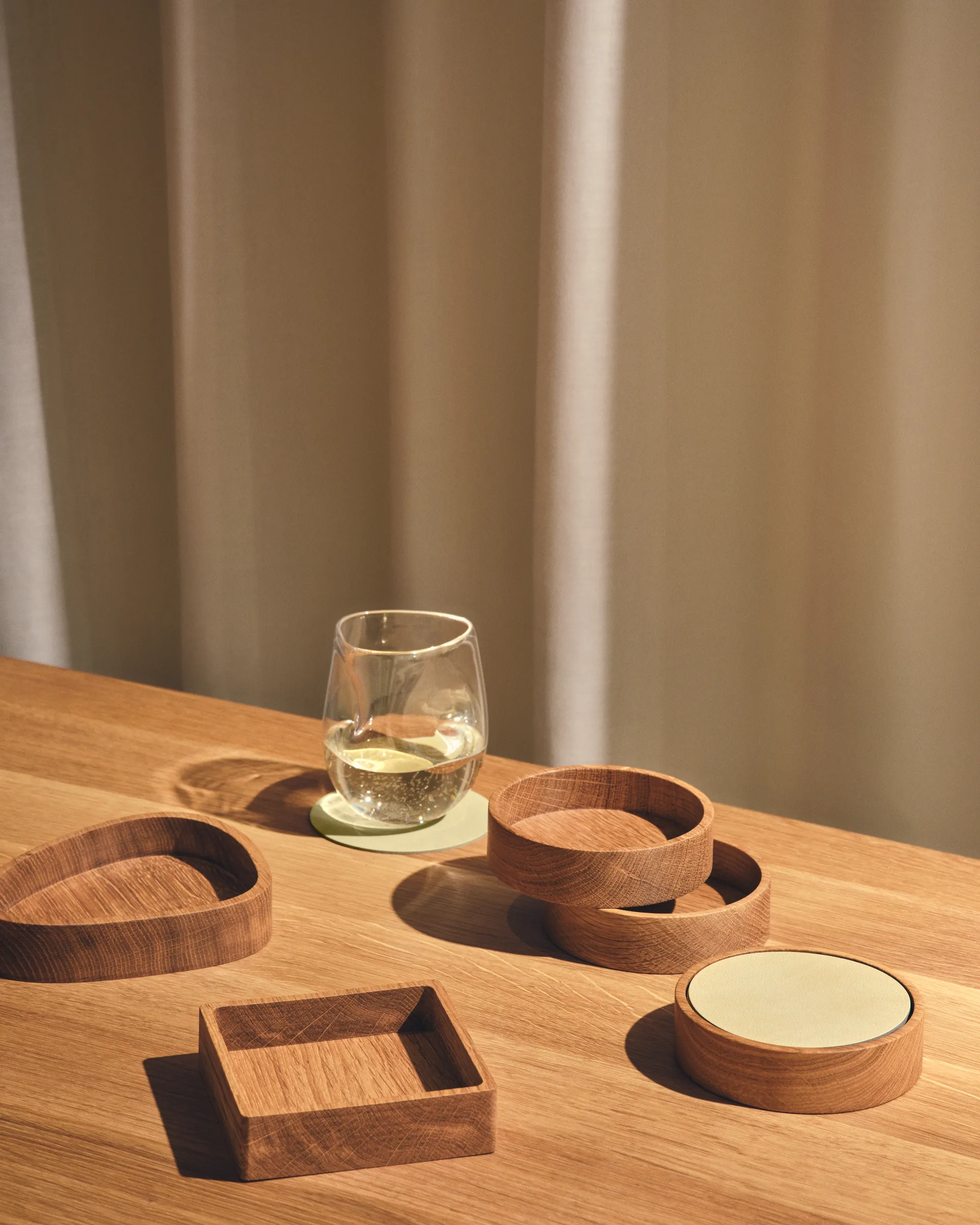 Wood Box コースター用ストレージ, Nature-oak, square, S LIND DNA | リンド ディーエヌエー