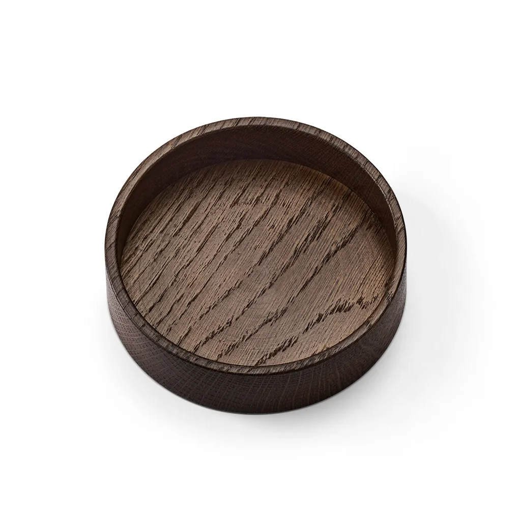 Wood Box コースター用ストレージ, Smoked oak, circle, S LIND DNA | リンド ディーエヌエー