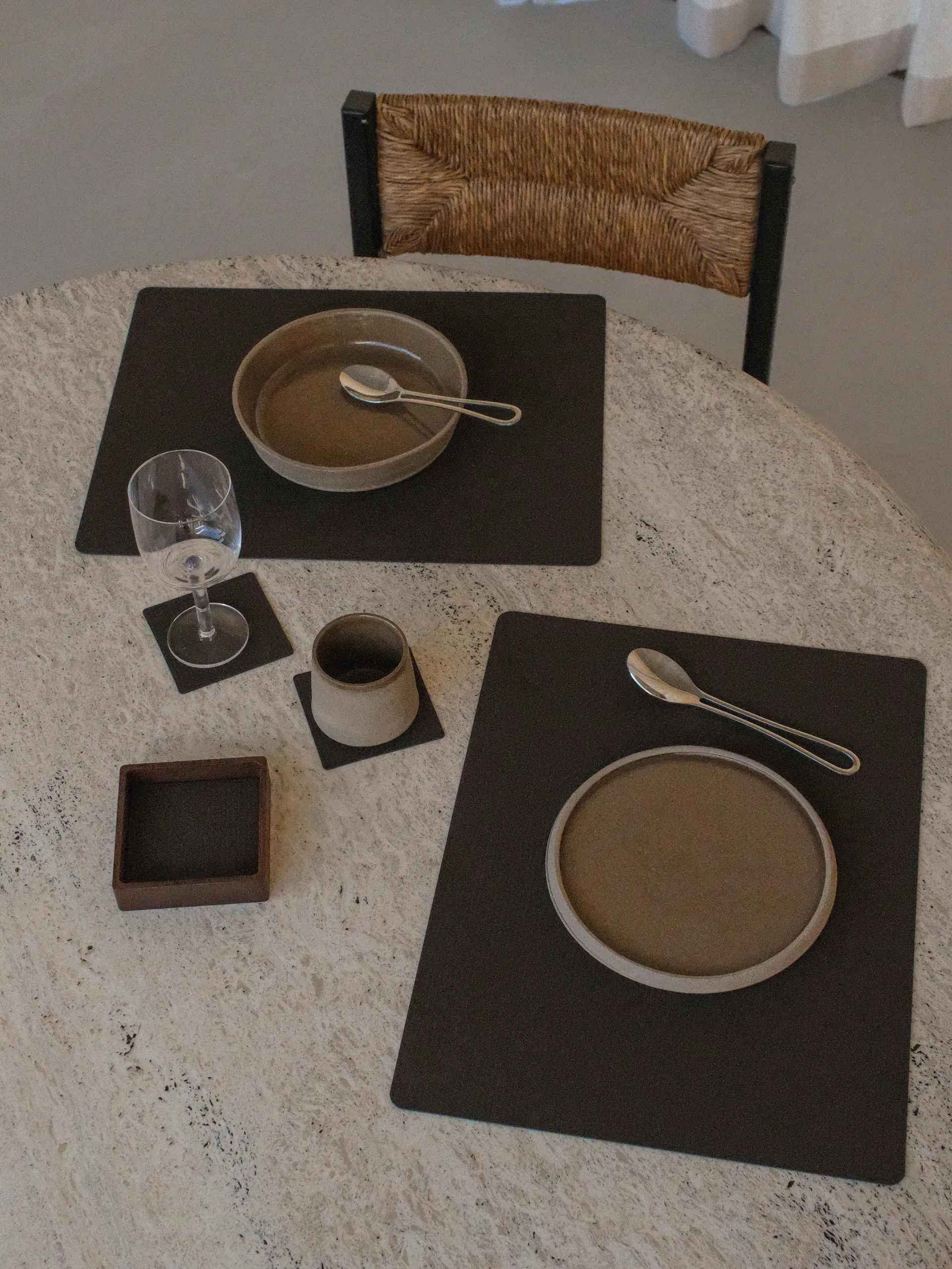 Wood Box コースター用ストレージ, Smoked-oak, square, S LIND DNA | リンド ディーエヌエー