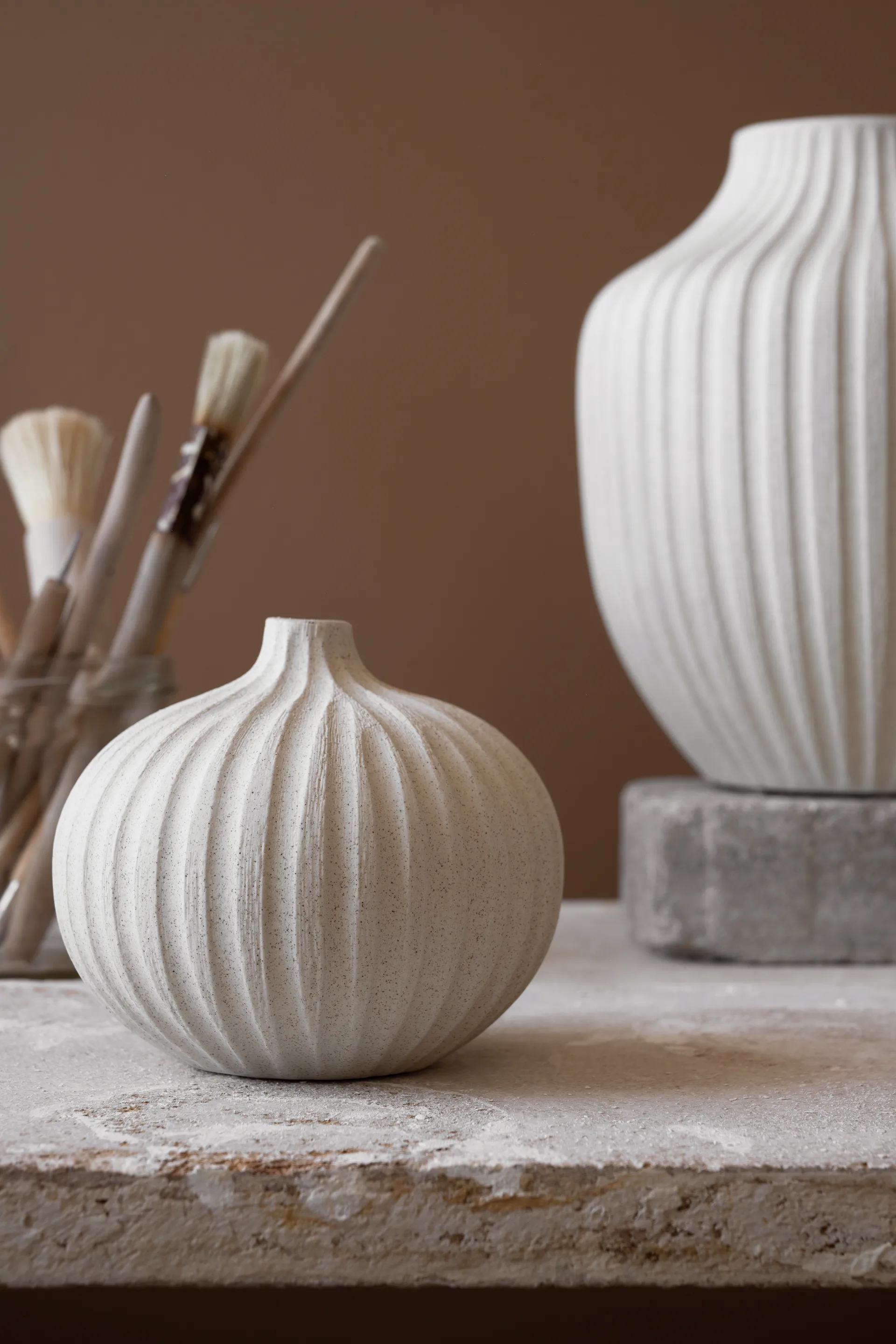 Bari 花瓶, Sand white light deep line, L Lindform