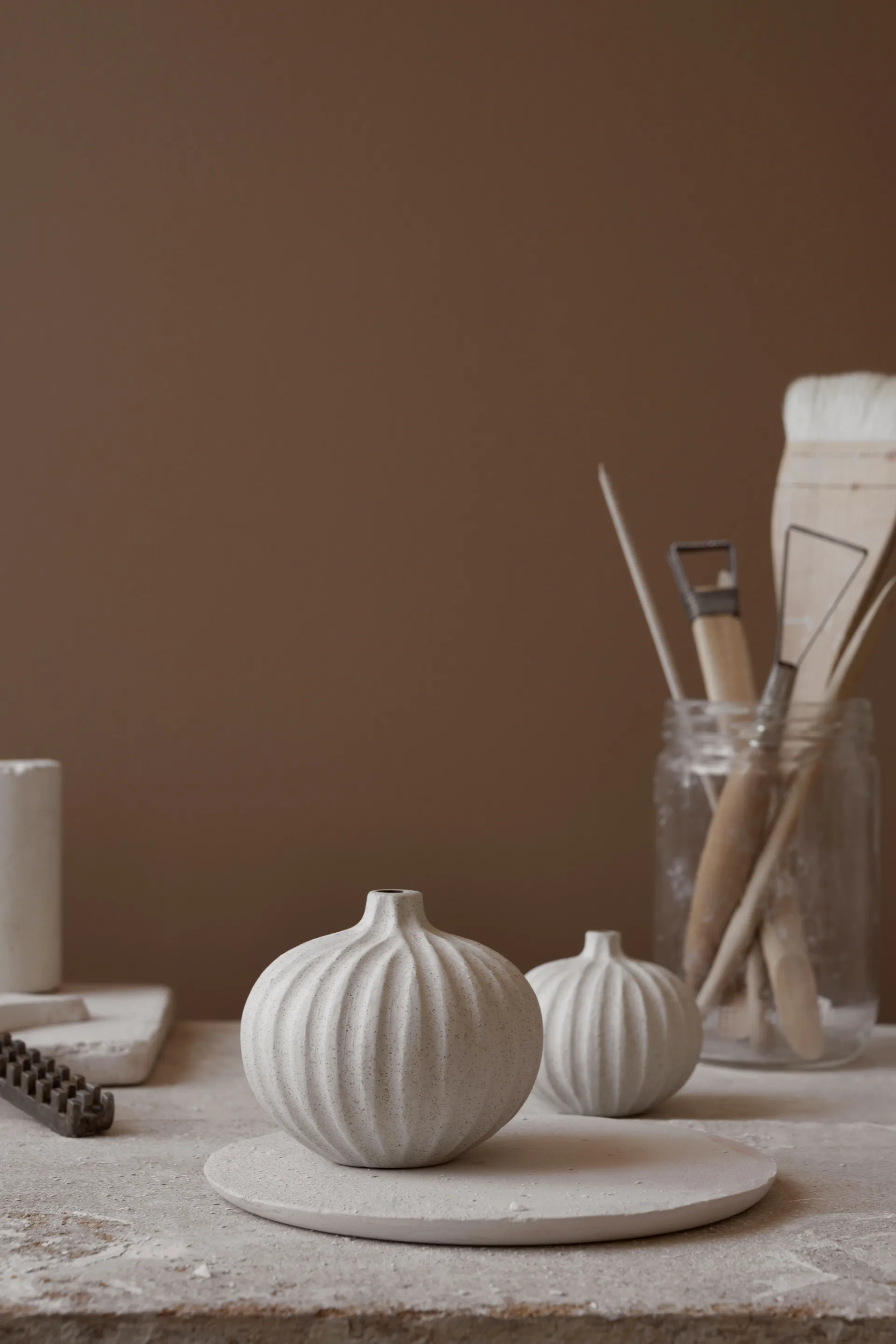 Bari 花瓶, Sand white light deep line, M Lindform