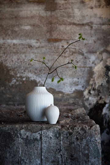 Ebba 花瓶 medium - Sand white stone stripe - Lindform