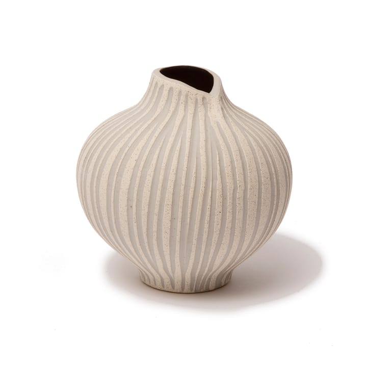 Line 花瓶 - Sand white stone stripe, medium - Lindform | リンドフォーム