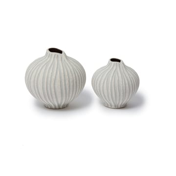 Line 花瓶 - Sand white stone stripe, small - Lindform | リンドフォーム