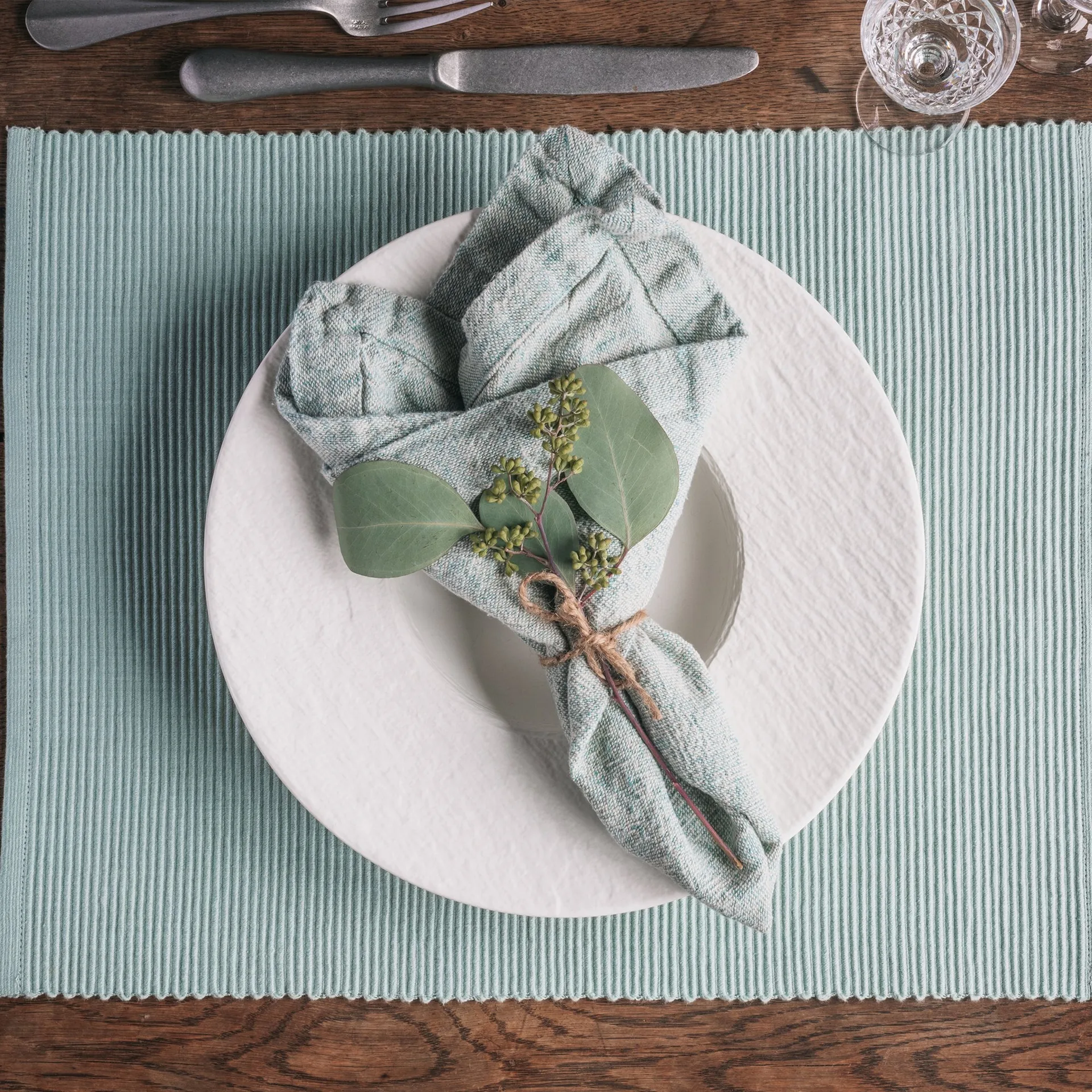Uni プレースマット 35x46 cm 2パック, Ice green Linum | リナム
