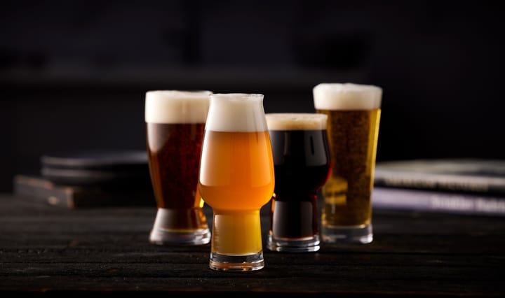 Lyngby Glas ビールグラス 4本セット, Crystal Lyngby Glas