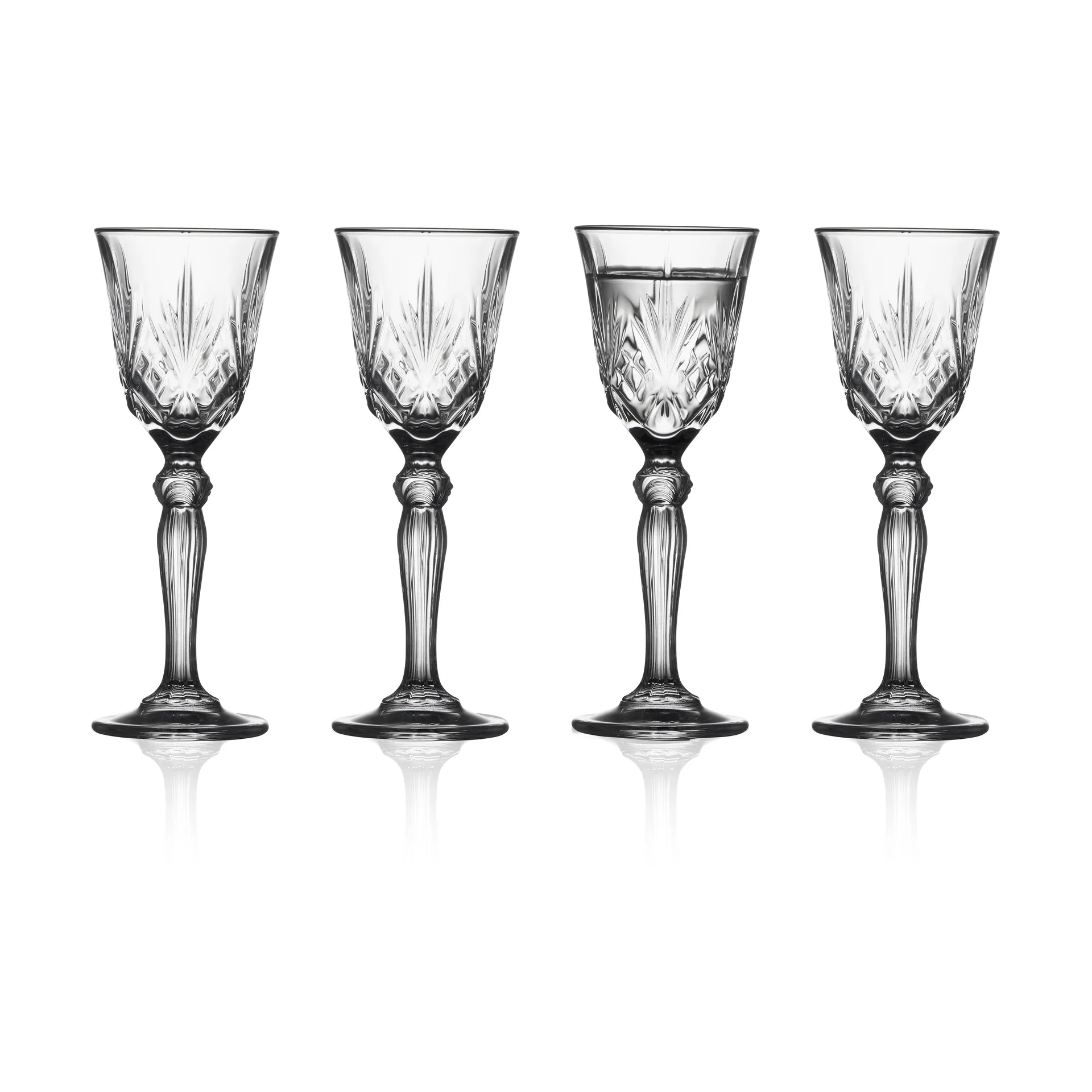 Melodia スナップグラス 脚付き 5 cl 4本セット, Clear Lyngby Glas