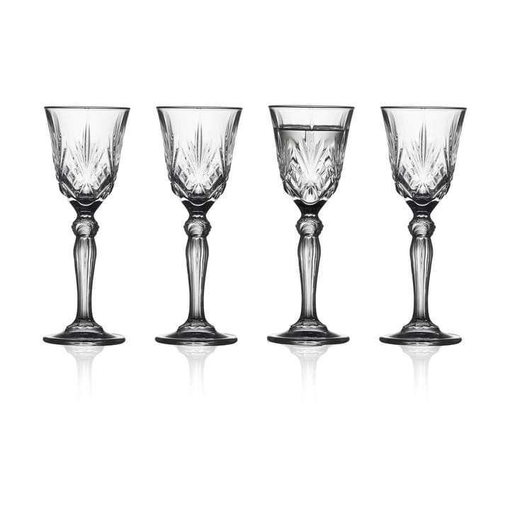 Melodia スナップグラス 脚付き 5 cl 4本セット - Clear - Lyngby Glas